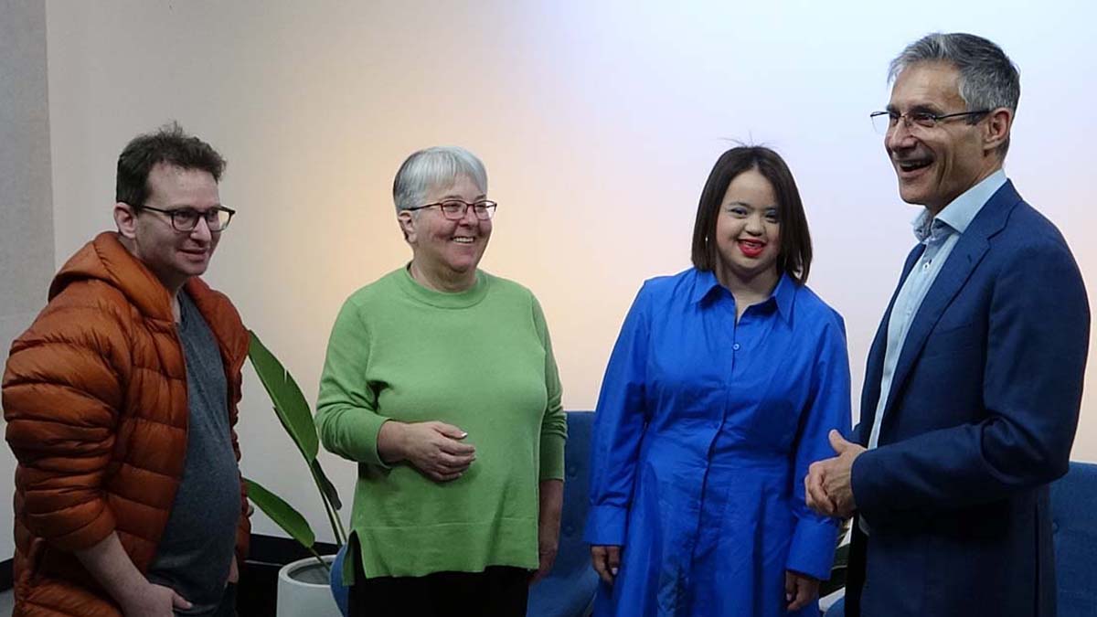 Ricky, Judy, Olivia and Julian in the studio at the national conference in 2024