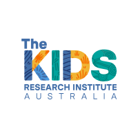 The Kids Rearcch Institute logo - colourful with blue, green, yellow and orange.