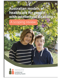 Australian Models of Healthcare for people with Intellectual Disability: A scoping review - image is a mum and her son who has an intellectual disability