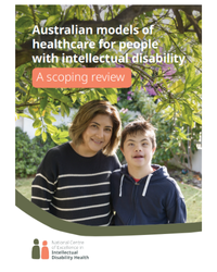 The front page of the report. Picture of a mum and her son who has an intellectual disability.