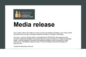 A picture of a media release. It has the Centre logo at the top of the page.