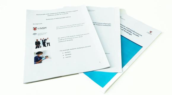 Our reports laid out on a table