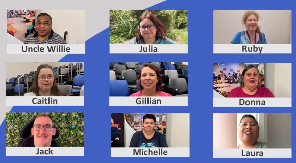 A screenshot from the video of our 9 presenters