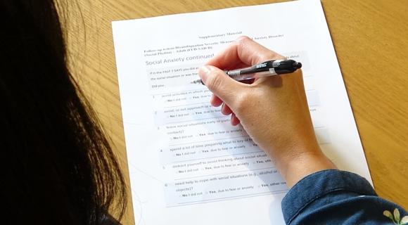 A person completing the questionnaire
