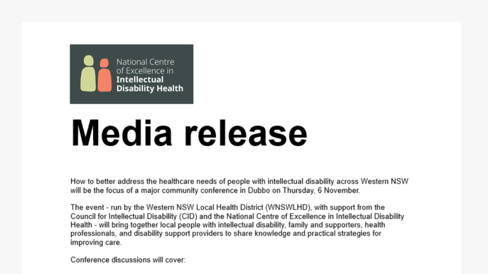 Media Release from the Centre