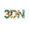 3 and then DN in capital letters. A colourful pattern fills the number and letters.